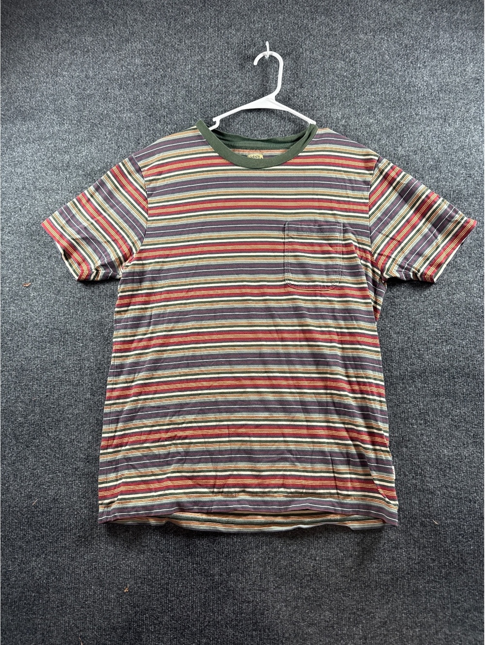 Vans California T Shirt Mens L Multicolor Striped Pocket Skate Surf Tee